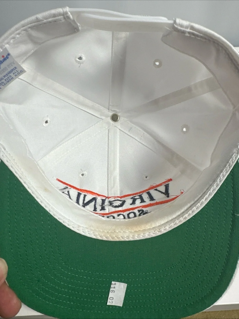 Vintage Virginia Soccer White Snapback Hat with Orange Accent